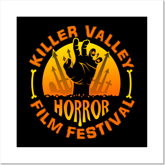 Horror Fest - ORANGE & BLACK LOGO Wall Art by The Killer Valley Graveyard